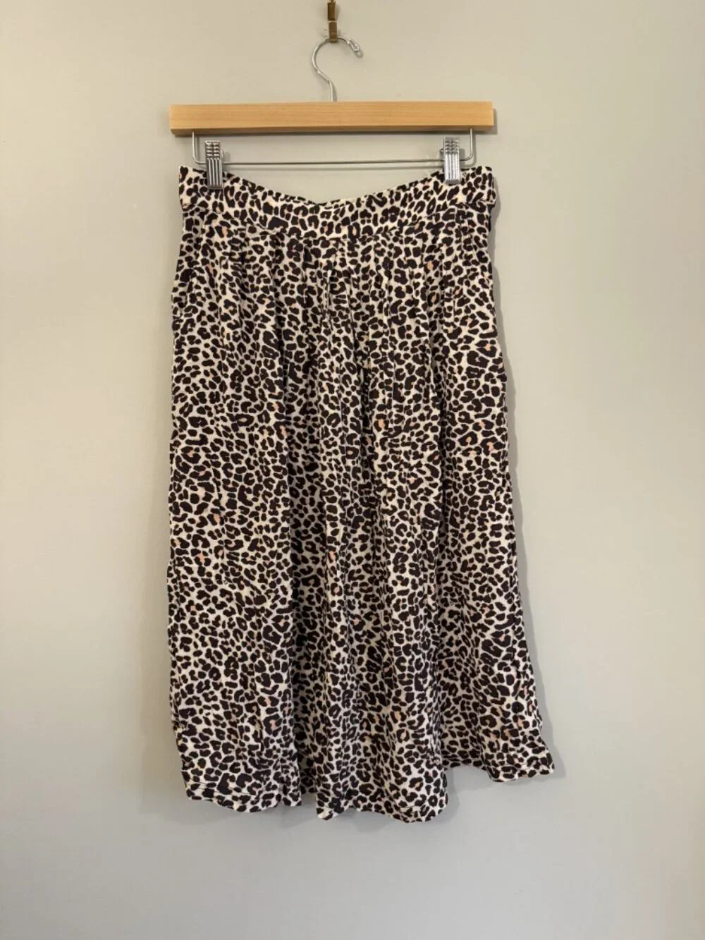 Zadig & Voltaire Jude Leopard Print Pleated Midi Skirt Pockets Size 38 M [jb] - Picture 5 of 10